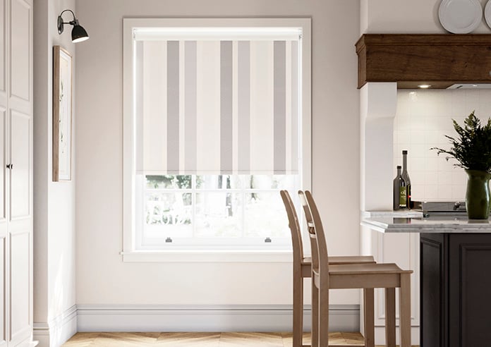 Cowes Stripe (Blackout), Grey Mist - Twist&Fit Roller Blind - Image 3